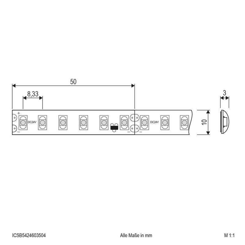 EVN Lichttechnik - Lichtschlauch/-band LED-Strip ICSB5424603504 5m rot IC 24VDC