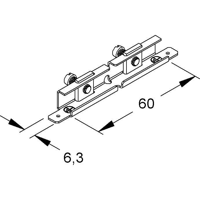 Niedax - Potentialausgleich für Geräteeinbaukanal Potentialausgleichb. GPB 63-2 − 60 Stück