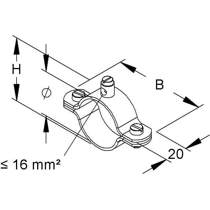 HKL - Erdungsrohrschelle Erdungs-Rohrschelle 16/3/4 − 25 Stück