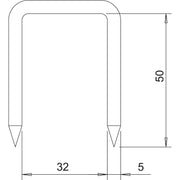 OBO Bettermann - Zubehör/Ersatzteile für Erdung und Blitzschutz Bandstahl-Krampen 366 50 30mm − 100 Stück