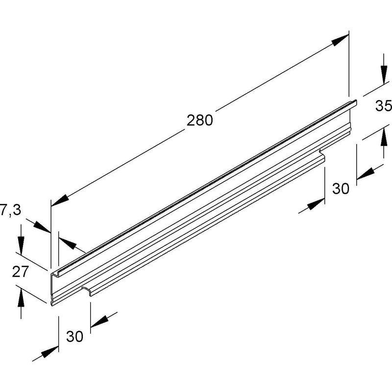 Niedax - Trennwandhalterung für Installationskanal Adapterschiene TS 35T60 − 10 Stück