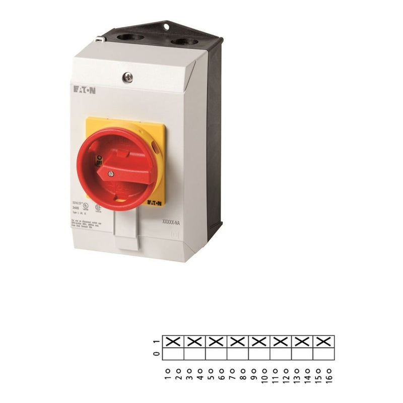 Eaton - Lasttrennschalter Hauptschalter 8polig 32A T3-4-8344/I2/SVB-NA Aufbau Not-Aus-F