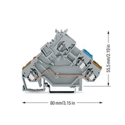 WAGO - Initiator/Aktor-Reihenklemme Aktorenklemme 280-562/281-434 0,08-2,5mmq grau − 50 Stück