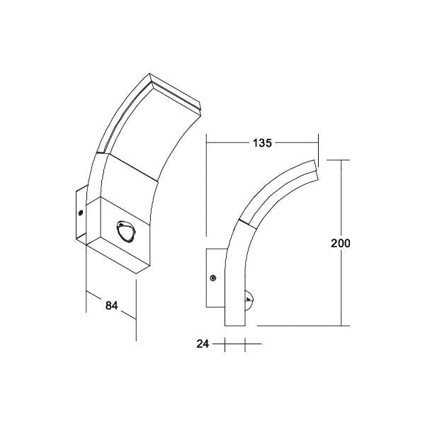Brumberg Leuchten - Decken-/Wandleuchte LED-Wandanbauleuchte 65111103 3000K, graphit