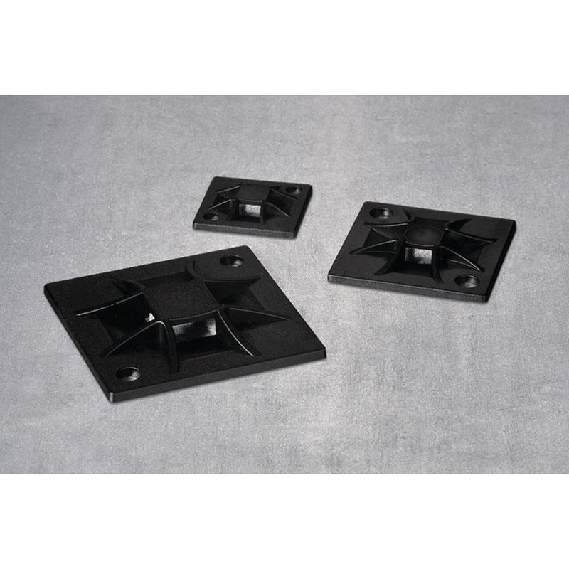 HellermannTyton - Befestigungssockel und -element für Kabelbinder Montagesockel QM30-PA66-BK-C1 30x30mm schwarz − 100 Stück
