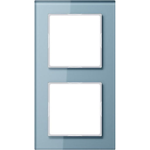 Jung - Abdeckrahmen Glasrahmen 2-fach bl/gr AC 582 GL BLGR waage/senkrecht − 1 Stück by Jung
