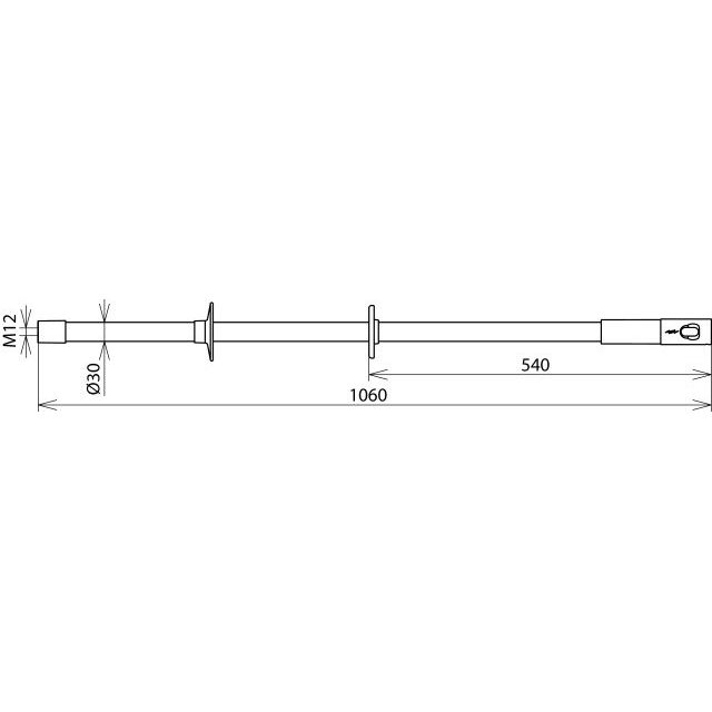 DEHN - Betätigungsstange Isolierstange IS M12 STK 30 1060 f. PHE m.Gewinde M12