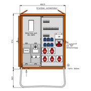 Walther Werke - Baustromverteiler Anschlussverteilerschrank WAV0179BR1 55kVA m.Zählerplatz
