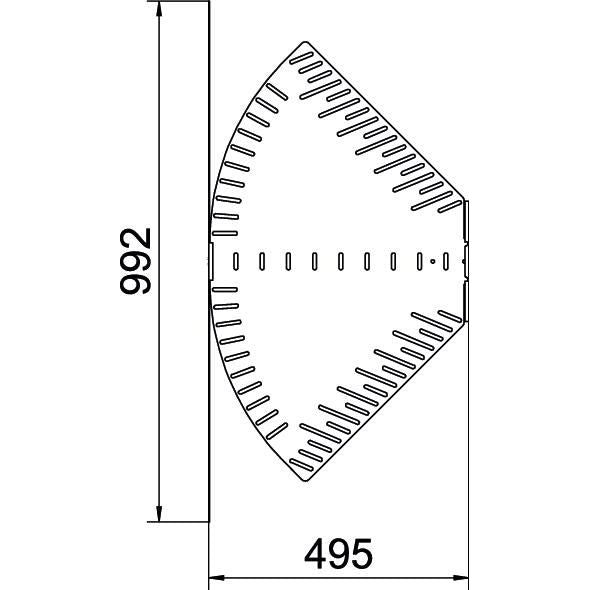 OBO Bettermann - Bogen für Kabelrinne Bogen, winkelverstellbar RB W 850 FS 85x500 bandverzinkt