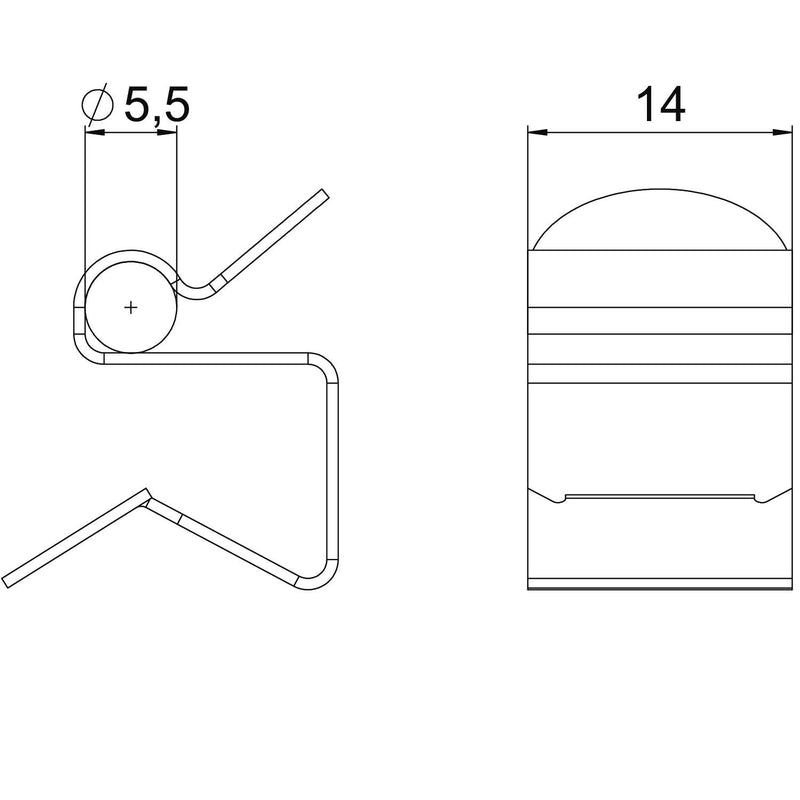 OBO Bettermann - Befestigungsklammer Trägerklammer SCC 7,5-12 D5,5 für Kabel, 4,5-5,5mm − 100 Stück