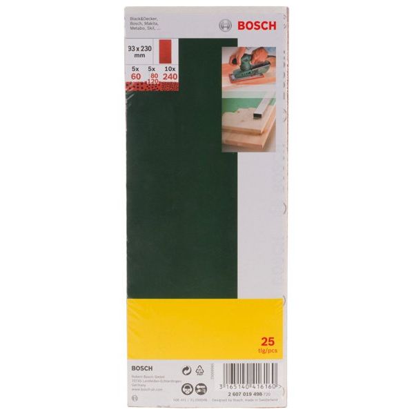 Bosch - Schleifpapierset Schleifblatt-Set für 2607019498 Schwingschleifer