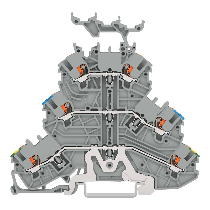 WAGO GmbH & Co. KG - Durchgangs-Reihenklemme Dreistockklemme 2200-3247 Drücker,gr − 40 Stück