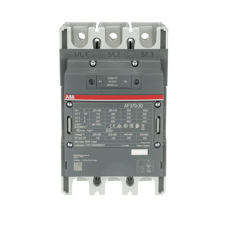 ABB Stotz S&J - Leistungsschütz zum Schalten von Wechselstrom Schütz AF370-30-00-13 100-250V 50/60Hz/DC