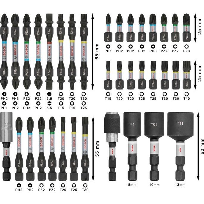Bosch - Bit-Set PRO Impact Schrauberbit 2608521U73VE(36) Set, 36-tlg. − 3 Packung