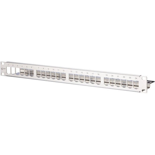 Metz Connect - Frontpanel/Patchpanel leer (Schaltschrank) Patchfeld modul 24Port TN MPP24-Edst-leer 1HE Edelstahl leer − 1 Stück
