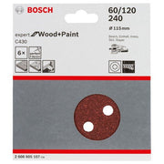 Bosch - Schleifpapierset Schleifblatt C430, 115 mm, 2608605107 60 120 240 8 Löcher