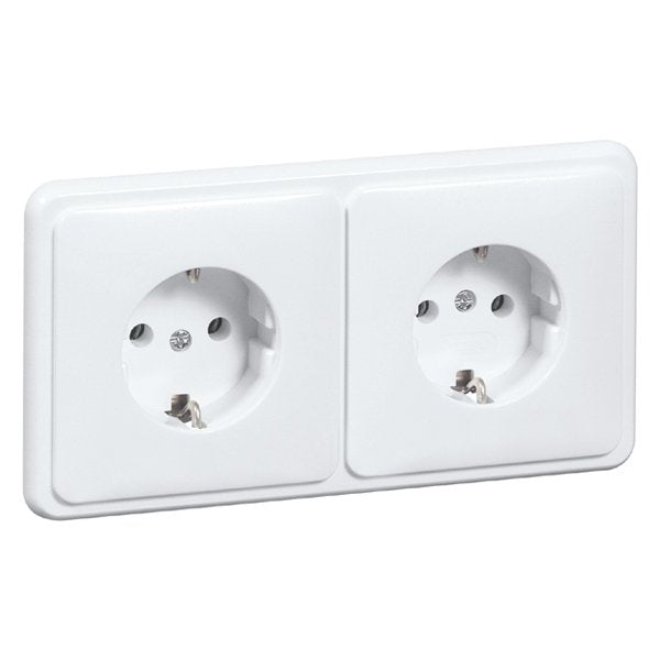 Peha - Schalter-/Steckdosenkombination Steckdose SCHUKO 2fach H 80.6512 SI/572 W ws erh.Berührungssc