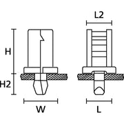 HellermannTyton - Befestigungssockel und -element für Kabelbinder Keilsockel TY5K5 PA66HS NA 100 18x17,8mm − 100 Stück