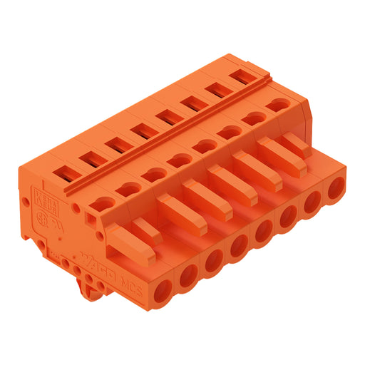 WAGO - Kabelsteckverbinder für Leiterplattensteckverbinder 1-Leiter-Federleiste 231-308/008-000 CAGECLAMP,2,5mm²,or − 50 Stück
