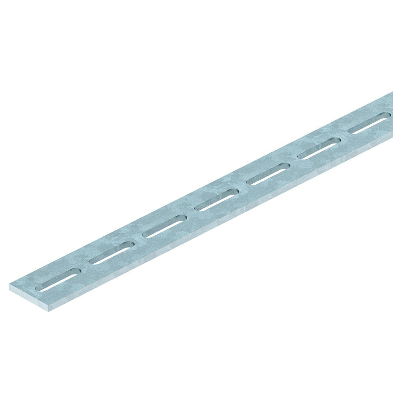 OBO Bettermann - Befestigungselement für Stiel/Profilschiene Flachstahl mit Langloch FLA 8 FT 8,5mm 40x8x3000, St − 3 Meter
