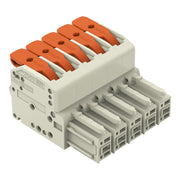 WAGO - Ein- und mehrpolige Klemmenleiste 1-Leiter-Federleiste Hebel 831-1105 Push-inCAGECLAMP,lgr − 24 Stück