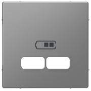 Merten - Einsatz/Abdeckung für Kommunikationstechnik Zentralplatte eds MEG4367-6036 f.USB Ladest.Einsatz
