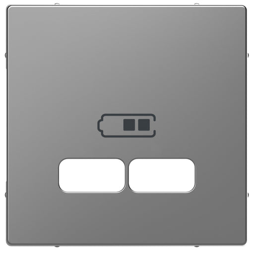 Merten - Einsatz/Abdeckung für Kommunikationstechnik Zentralplatte eds MEG4367-6036 f.USB Ladest.Einsatz