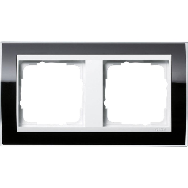 Gira - Abdeckrahmen 2fach 0212733 klar schwarz