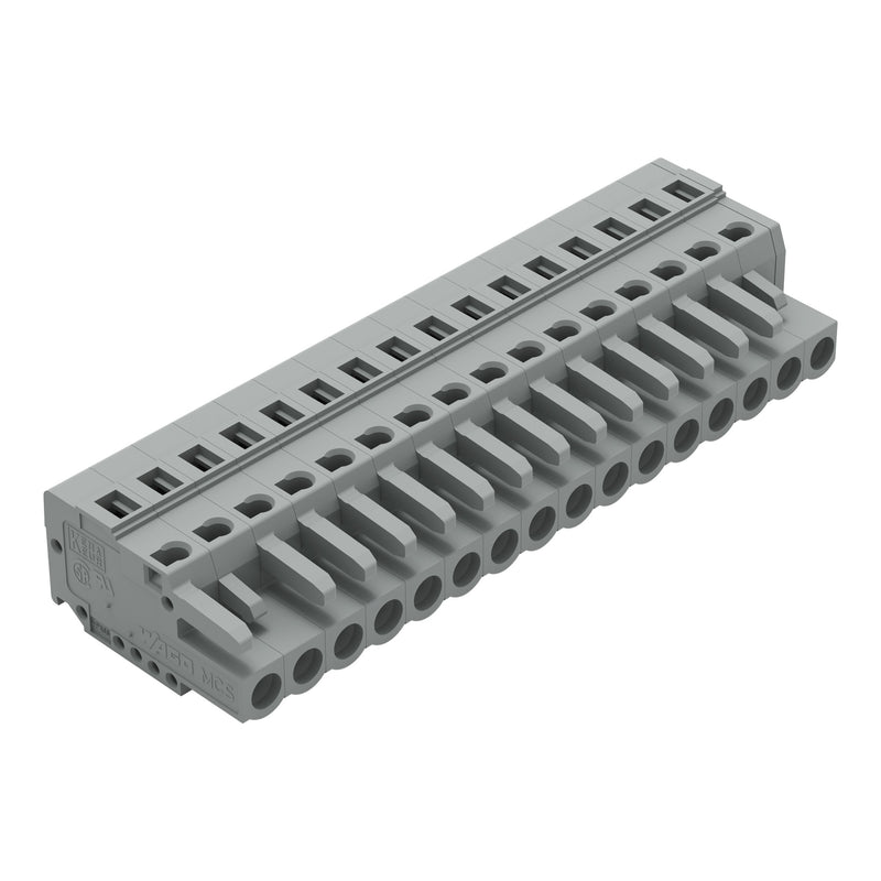 WAGO - Kabelsteckverbinder für Leiterplattensteckverbinder Federleiste 231-116/026-000 16pol., 5mm ger. − 25 Stück