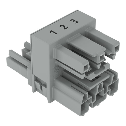 WAGO - Kompaktverteiler für steckbare Gebäudeinstallation h-Verteiler,3-polig,Kod. B 770-1764 grau − 50 Stück