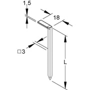HKL - Hakennagel Stahl-Wandhaken 733/50 − 100 Stück