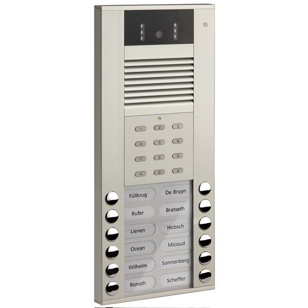 TCS Tür Control - Türstation für Türkommunikation Video color Außenstation AVE54123-0010 12Tast 1reih.AP si − 1 Stück