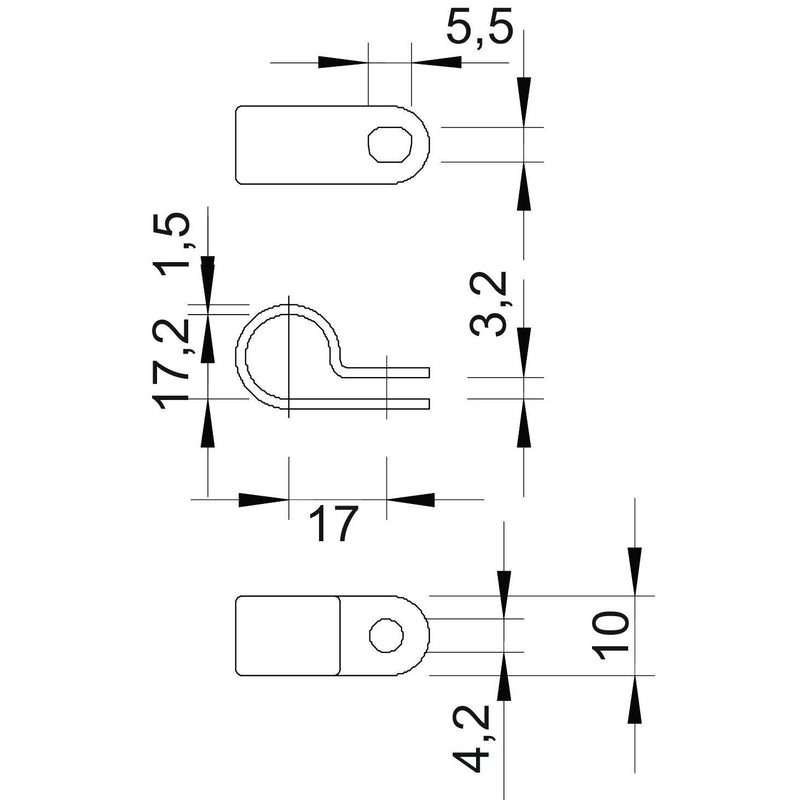 OBO Bettermann - Befestigungsschelle für Kabel/Rohre Befestigungsschelle 255 17.5 LGR Iso,gr − 100 Stück