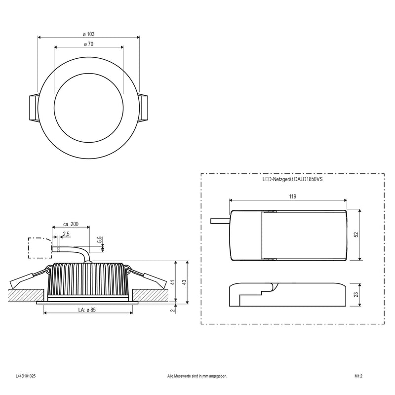 EVN Lichttechnik - Downlight/Strahler/Flutlicht LED-Downlight L44D101325