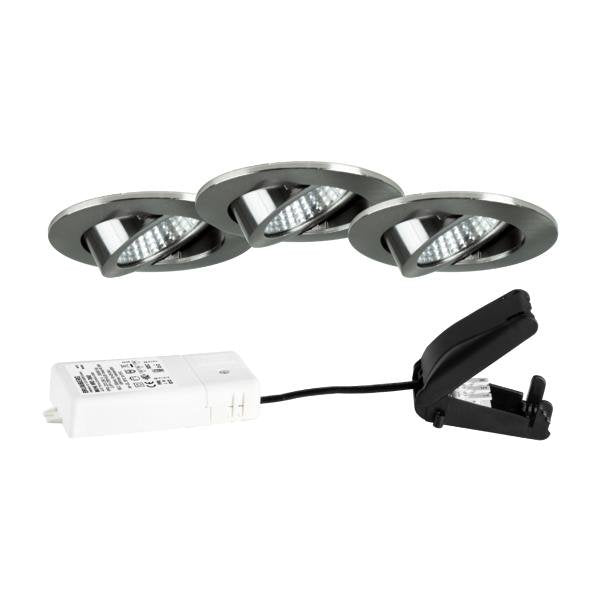 Brumberg Leuchten - Downlight/Strahler/Flutlicht LED-Strahlerset (VE3) 39463153S3 nickel