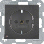 Berker - Steckdose SCHUKO-Steckdose anth/matt 41091606 LED-Orientierungsl