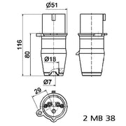 Bals Elektrotech - CEE-Stecker (IEC 60309) Stecker 219 16A 3p 230V 6h