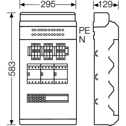 Hensel - Verteilerschrank für Energieversorgung Ladeverteiler KV EV 11kW 3100 f.3 Ladep. a 11kW