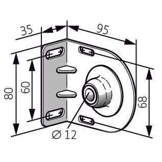 Somfy - Zubehör/Ersatzteile für Tor-/Rollladenantriebe Flanschgegenlager 9410633 mit Kalottenlager