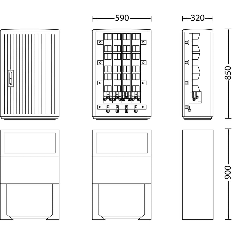 uesa - Kabelverteilerschrank IP44 B040 Standard 850x590x320mm