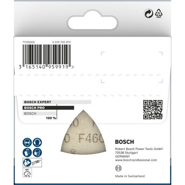 Bosch - Schleifpapier/Schleifvlies PRO F460 Schleifblatt, 93 2608621689 x 93 mm G240 5-tlg