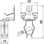 OBO Bettermann - Befestigungsklammer Trägerklammer SCVPO 7-13 D32 m.Rohraufna. u. 32mm − 50 Stück