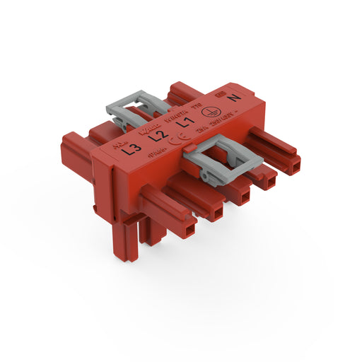 WAGO - Kompaktverteiler für steckbare Gebäudeinstallation T-Verteiler 5-polig 770-921 Kod. P,rot − 50 Stück