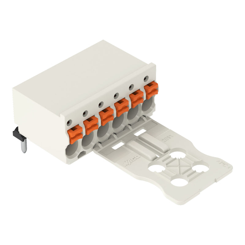 WAGO - Leiterplattensteckverbinder 1-Leiter-THT-Federleiste 2091-1353 CAGE CLAMP,lichtgrau − 100 Stück