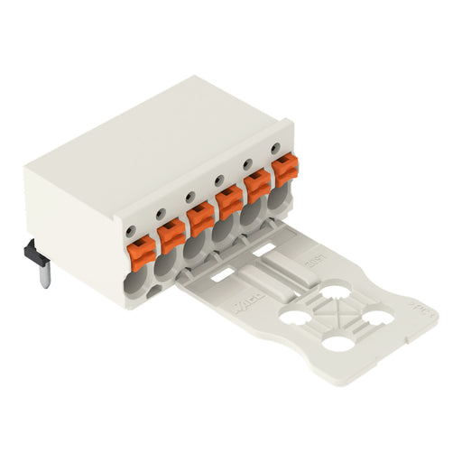 WAGO - Leiterplattensteckverbinder 1-Leiter-THT-Federleiste 2091-1353 CAGE CLAMP,lichtgrau − 100 Stück