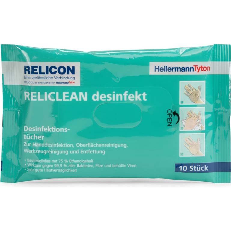 HellermannTyton - Putztuch Feuchttücher RELides-CO-WH (VE10) Reliclean