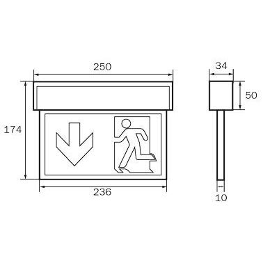 RP-Technik - Hinweisleuchte Sicherheitsleuchte KSC418SC-SW EB 8h