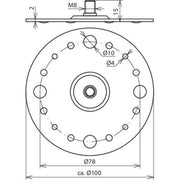 DEHN - Zubehör/Ersatzteile für Erdung und Blitzschutz Befestigungsplatte BPD100GBM84 #297015 D 100mm St/tZn