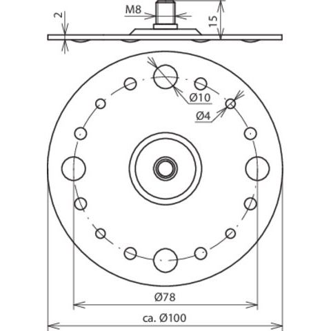 DEHN - Zubehör/Ersatzteile für Erdung und Blitzschutz Befestigungsplatte BPD100GBM84 #297015 D 100mm St/tZn