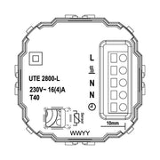 Eberle Controls - Raumthermostat/Uhrenthermostat UP-Raumregler 10-40CAC230V UTE2800L-Anthrazit55 16A, 1 Schließer